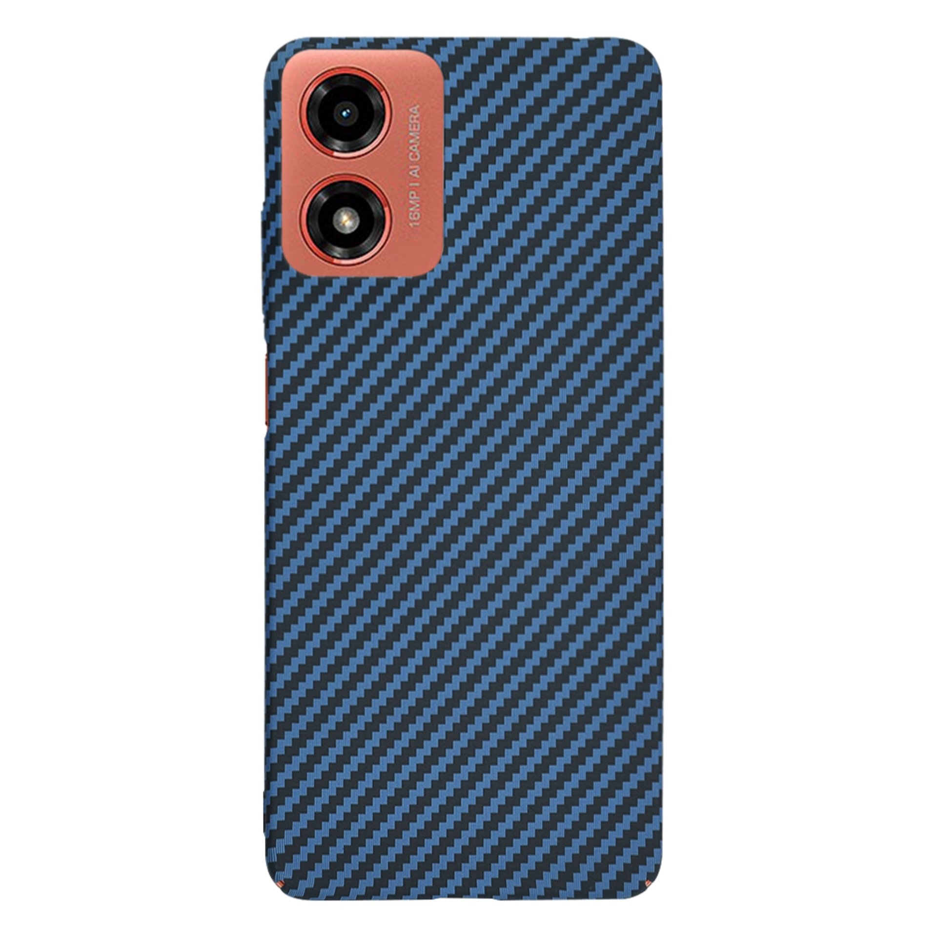 Калъф за Motorola Moto Moto G04 / Moto G04s / Moto G24 / Moto E14 - Techsuit Carbonite FiberShell - Cyan