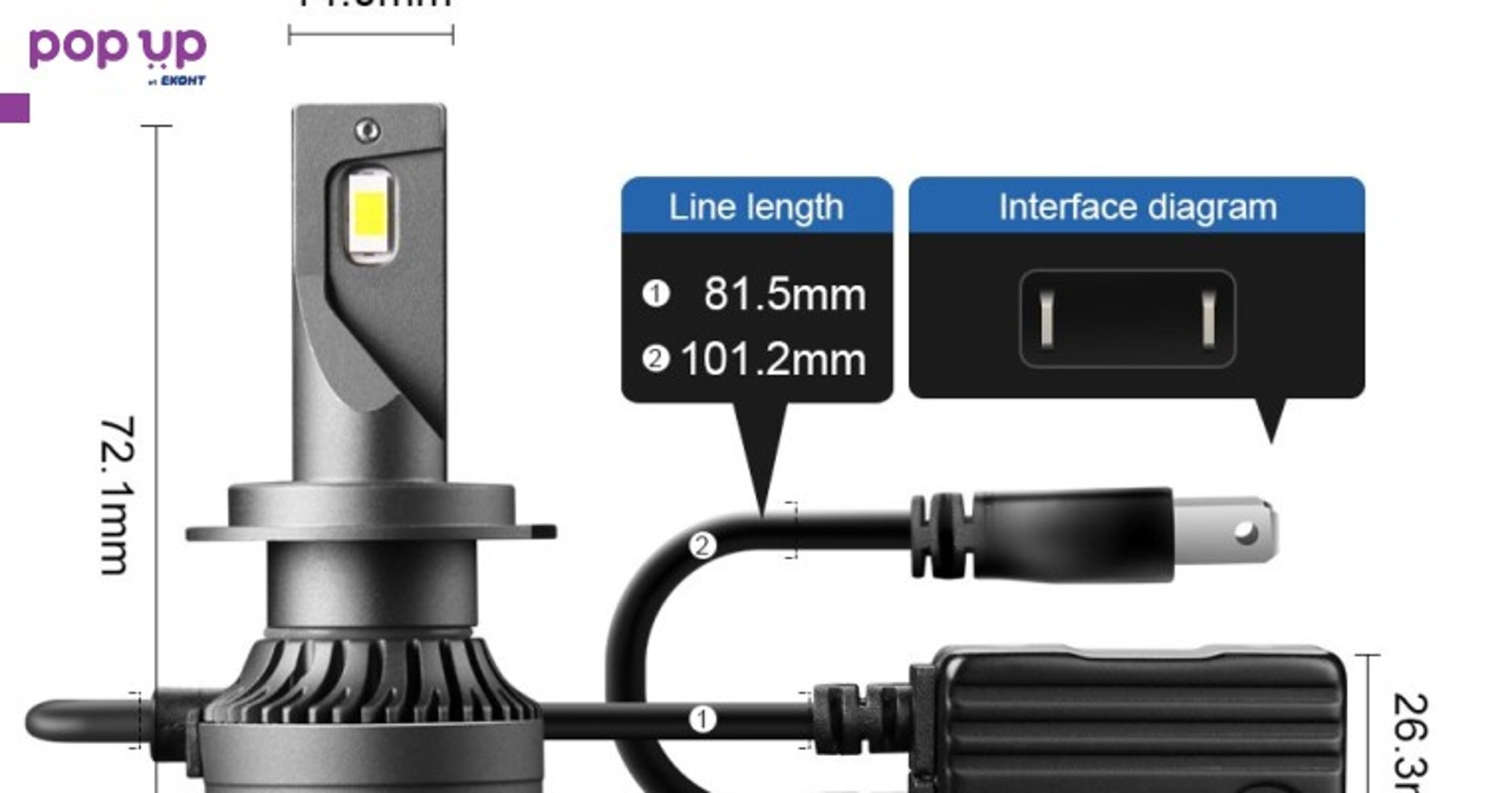 LED Крушки за Кола H4 H7 H1 50W, 6000K, CSP Чипове