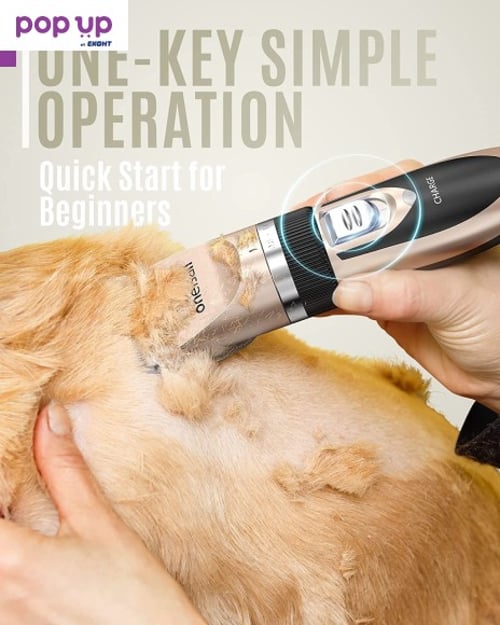 Оneisall Машинка за подстригване,Професионален комплект за кучета с дебели косми, нисък шум