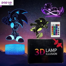3D ЛЕД лампа със 3 плаки на SEGA Sonic