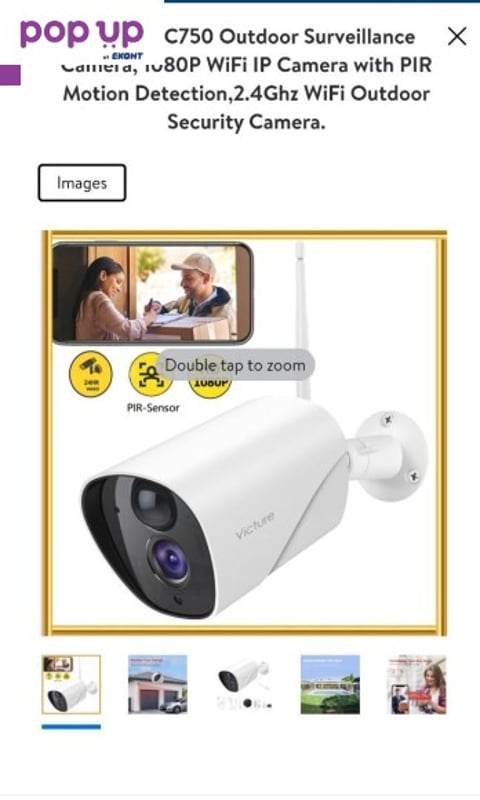 Victure PC750 1080P Външна охранителна камера,Нощно виждане