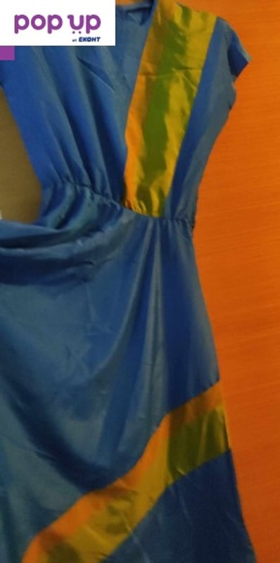 Синя копринена дамска рокля