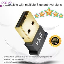 Безжичен USB адаптер Мини Bluetooth 5.0 приемник Безжичен аудио предавател за компютър лаптоп таблет