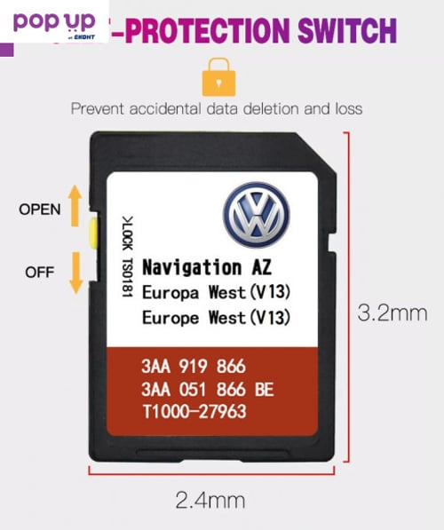 карта навигация ъпдейт VW Фолксваген Volkswagen SdCard map update NAVI VW