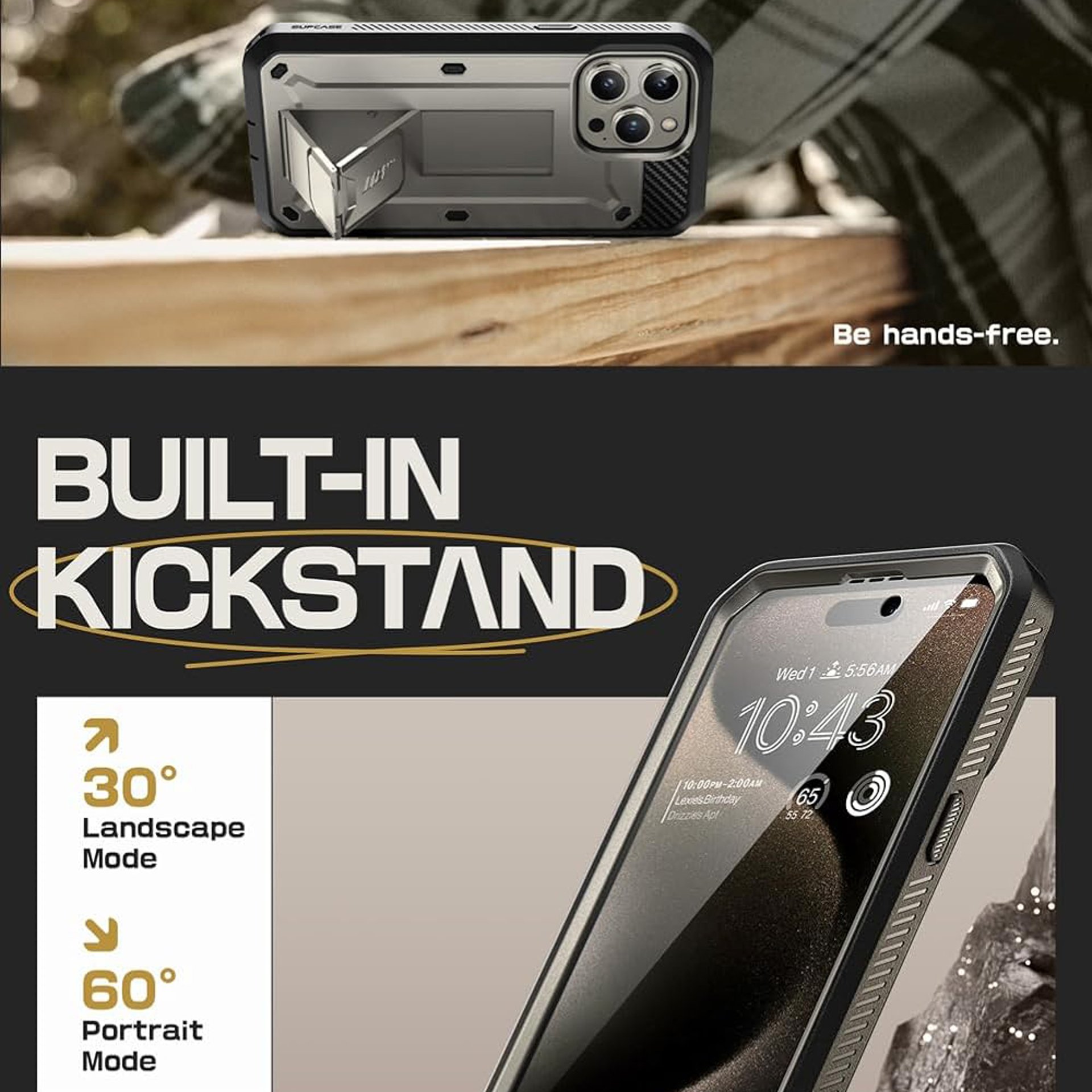 Кейс за iPhone 15 Pro Max - Supcase Unicorn Beetle Pro - Titan Gray