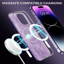 Кейс за iPhone 7 Plus / 8 Plus - Techsuit Sparkly Glitter MagSafe - Бял