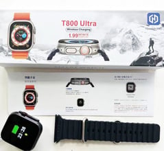 Смарт часовник T800 ULTRA,1,99-инчов екран, Кръвно, Оксиметър, Температура, IP68, Мониторинг на съня