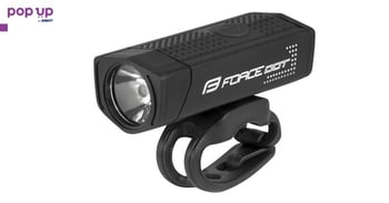Предна LED светлина за велосипед фар DOT 300LM USB, черна