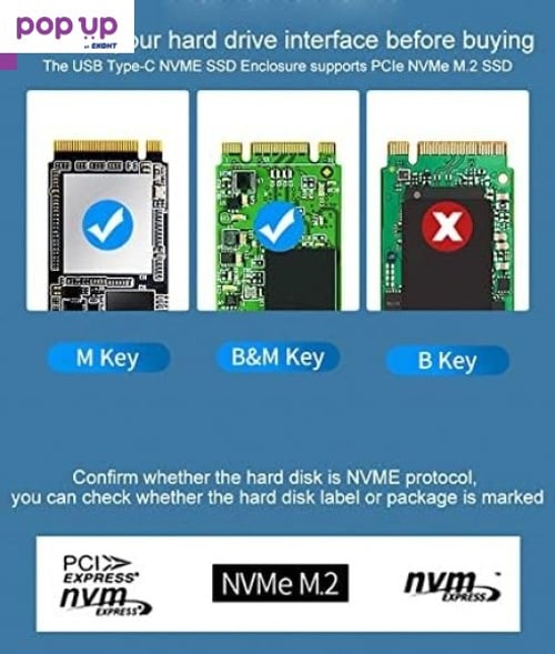 HotTopStar M2 NVME и SATA SSD кутия,докинг станция за M.2 NVME SSD или SATA, SSD с M-ключ и B+M ключ