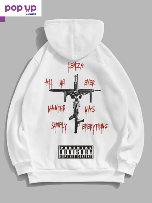 PREMIUM BLACK/WHITE HOODIE - Simply Everything