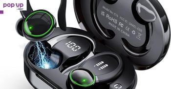 Безжични слушалки, AOTONOK C16 Bluetooth 5.3 слушалки,стерео,LED сензорни,IP7 водоустойчиви