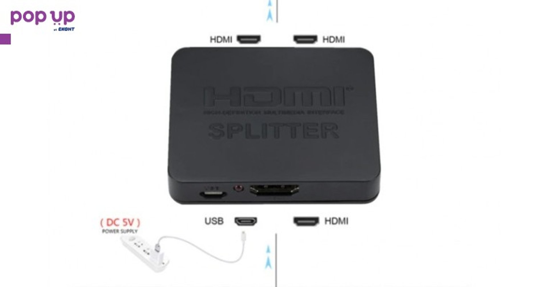 Активен сплитер NEXT, 4K HDMI, Splitter, 1 вход и 2 изхода