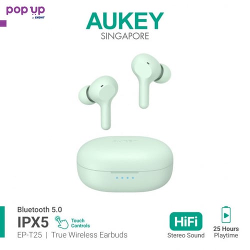 Слушалки Aukey EP-T25 TWS Bluetooth 5.0 IPX5 Цвят мента