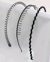 Комплект от 3 бр унисекс метални диадеми - зиг заг, спирала и гребен