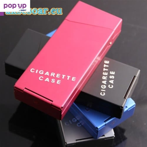 Алуминиева кутия за дамски тънки цигари табакера слим тънка дълга Case slim