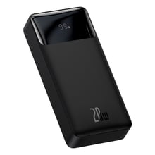 Baseus - Power Bank Bipow (PPBD050501) - Цифров дисплей, 2x USB, USB-C, 20000mAh, 20W с кабел Micro-USB, 0.25m - Черен