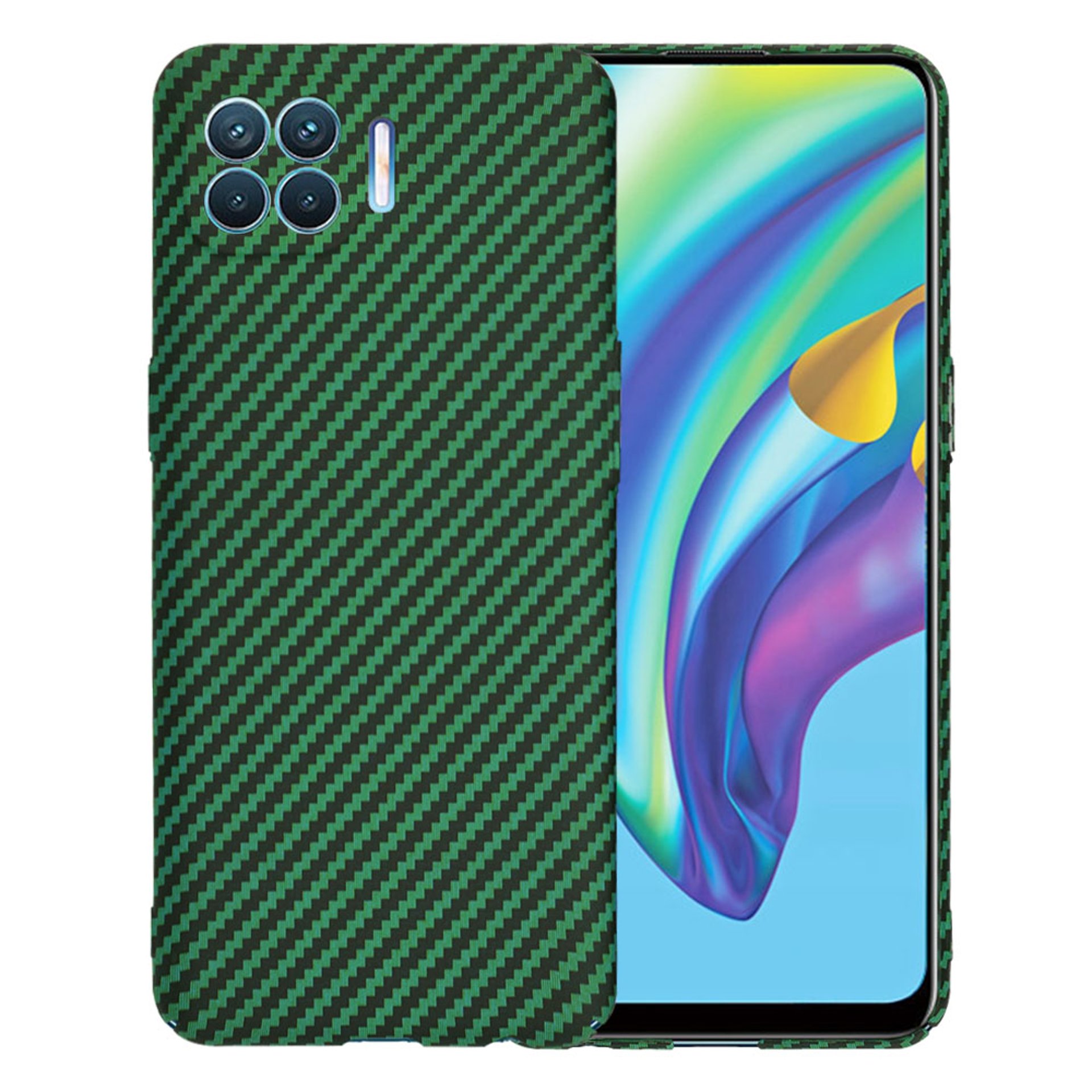 Кейс за Oppo Reno4 Lite - Techsuit Carbonite FiberShell - Зелен