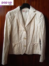 Бяло памучно сако, с хастар, размер 44