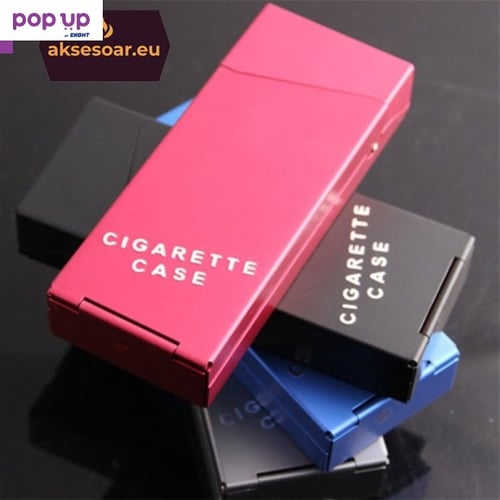 Нова Алуминиева малка кутия за слим цигари метална цигарена табакера с копче и пружина