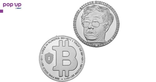 Биткойн монета Сатоши Накамото - Bitcoin Satoshi Nakamoto ( BTC ) - Silver