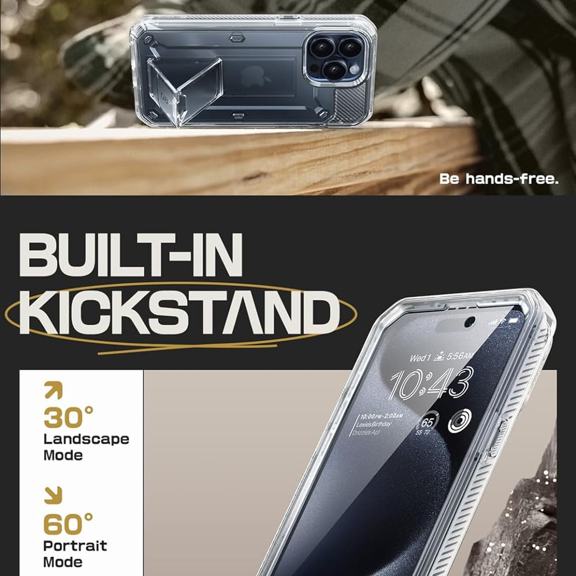 Кейс за iPhone 15 Pro - Supcase Unicorn Beetle Pro - Clear