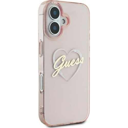 iPhone 16 - Guess Hardcase IML Heart (GUHCP16SHCHGSPP) - Розов