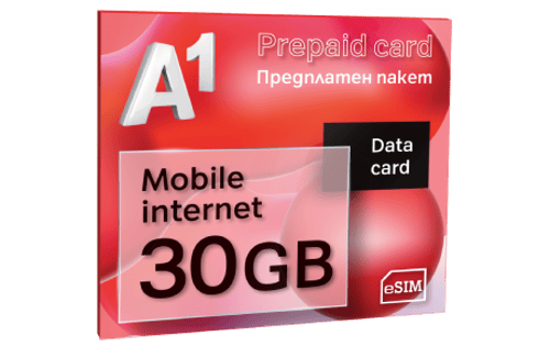 A1 Предплатен мобилен интернет 30GB data sim card