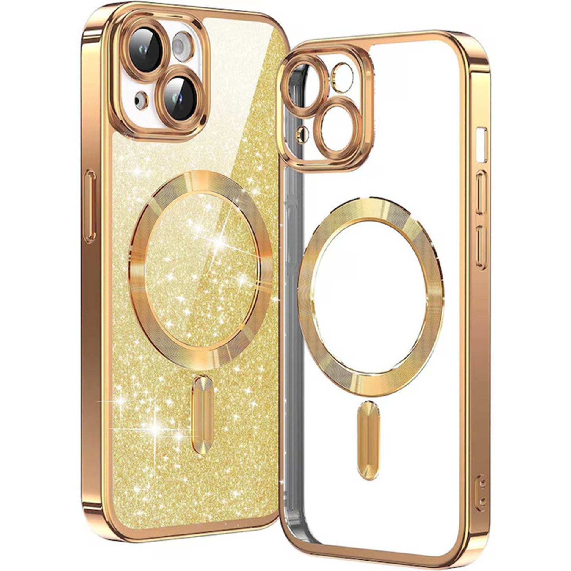 Кейс за iPhone 15 - Techsuit Luxury Glitter MagSafe - Златен