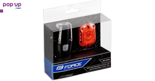 Комплект LED светлини за велосипед FORCE VARIO, USB, предна/задна
