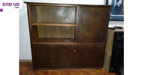 Старинен шкаф / секция цвят венге 130х38х115см