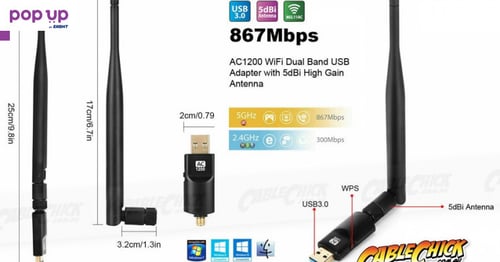 USB Wifi адаптер двубандов АC1200- 2.4G / 5.8G