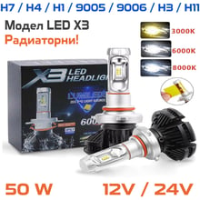 Радиаторни X3 Zes Gen2 Led крушки 50w, 360 градуса, 2 броя лед в комплект, 12v/24v