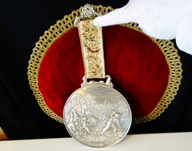 WMF плакет,медал,пано от калай с релефна картина Лято,Жътва.