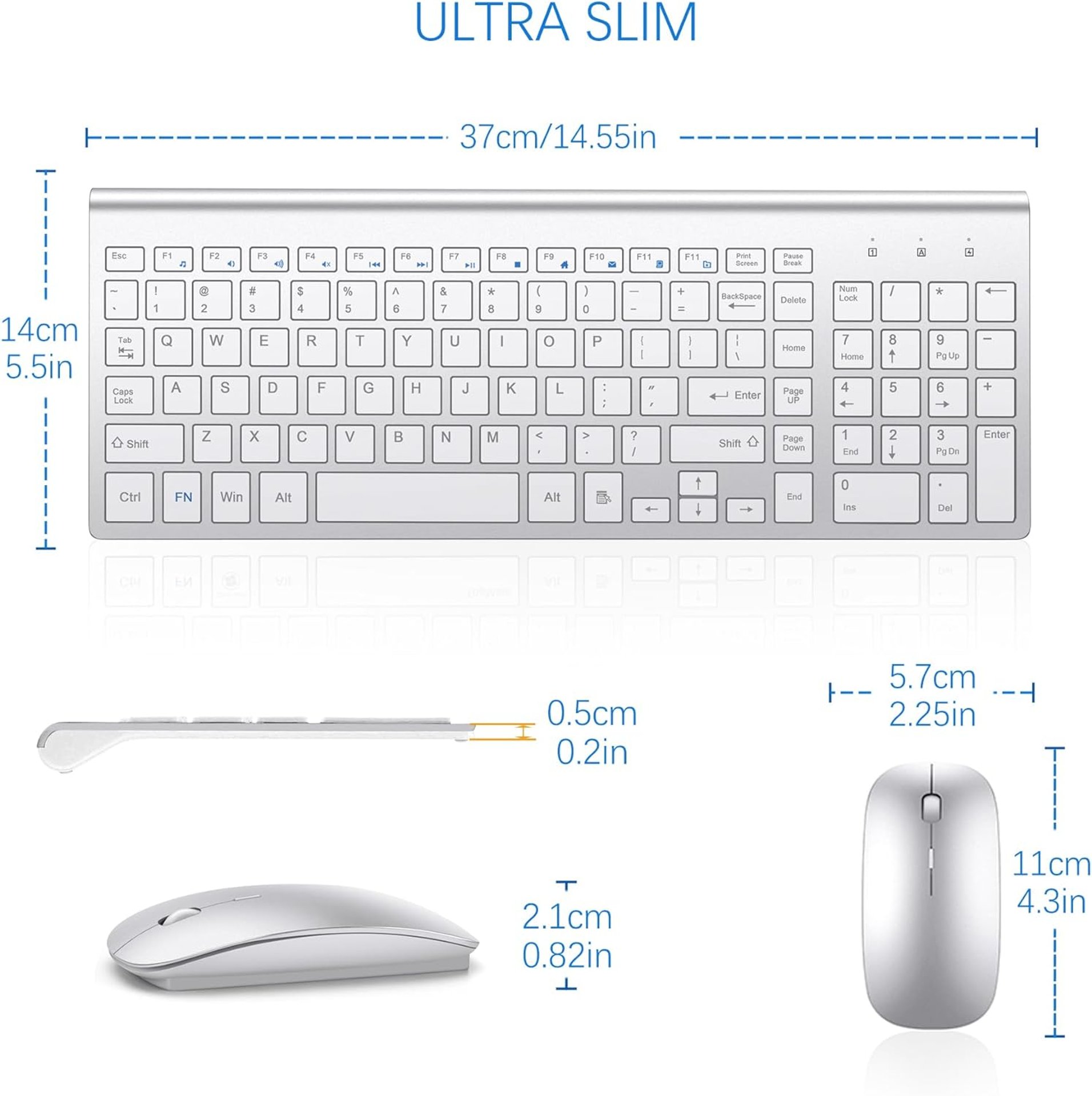 Безжична клавиатура и мишка TopMate Ultra Slim Combo, 2.4G