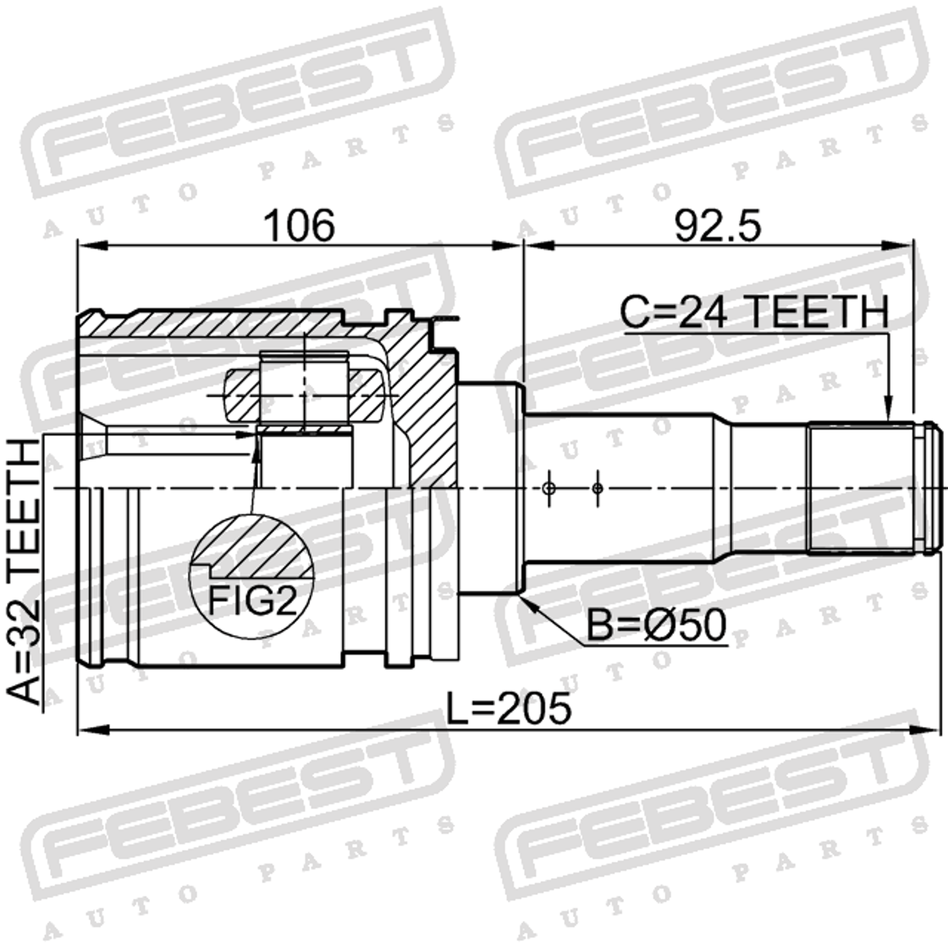 Вътрешно ляво каре за ТОЙОТА АВЕНСИС Т22 TOYOTA AVENSSIS T22 4304005040 43040-05040 0111CDT220LH99 0111-CDT220LH99