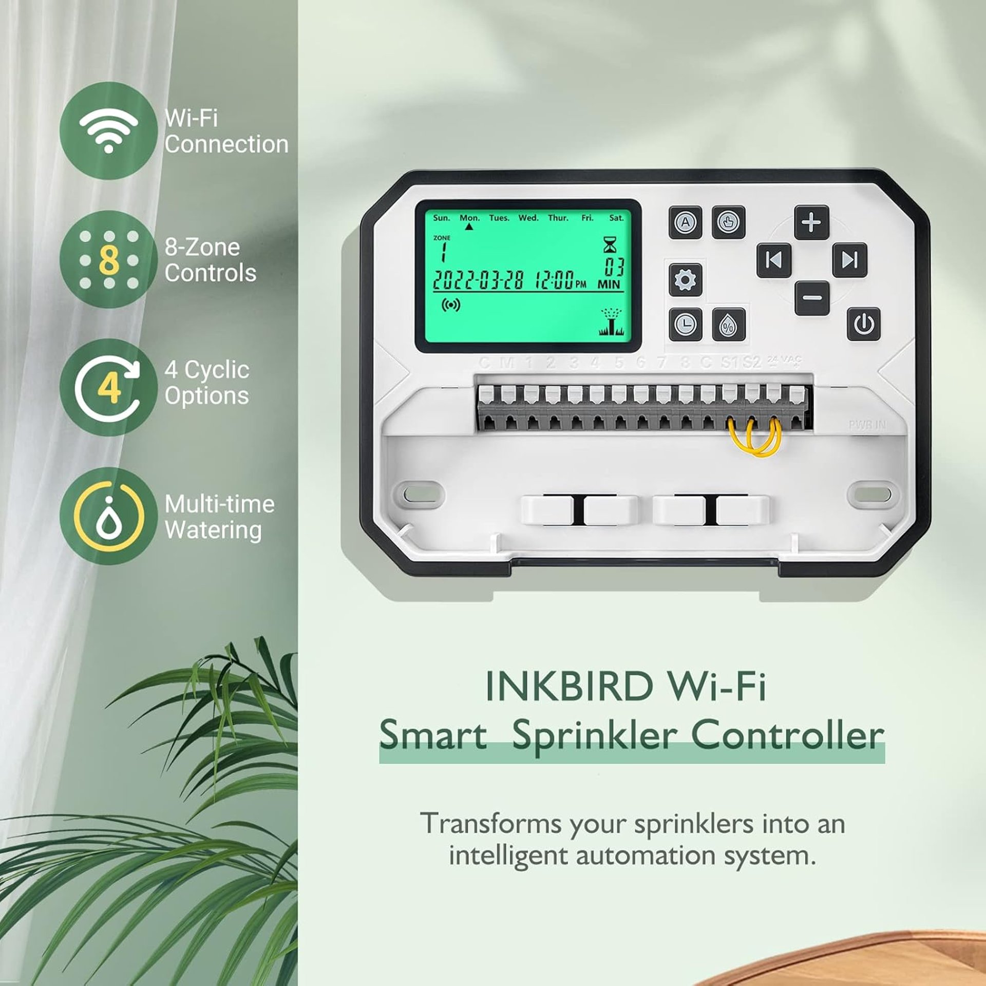 Компютър за напояване, 8-зонов Inkbird IIC-800-WIFI