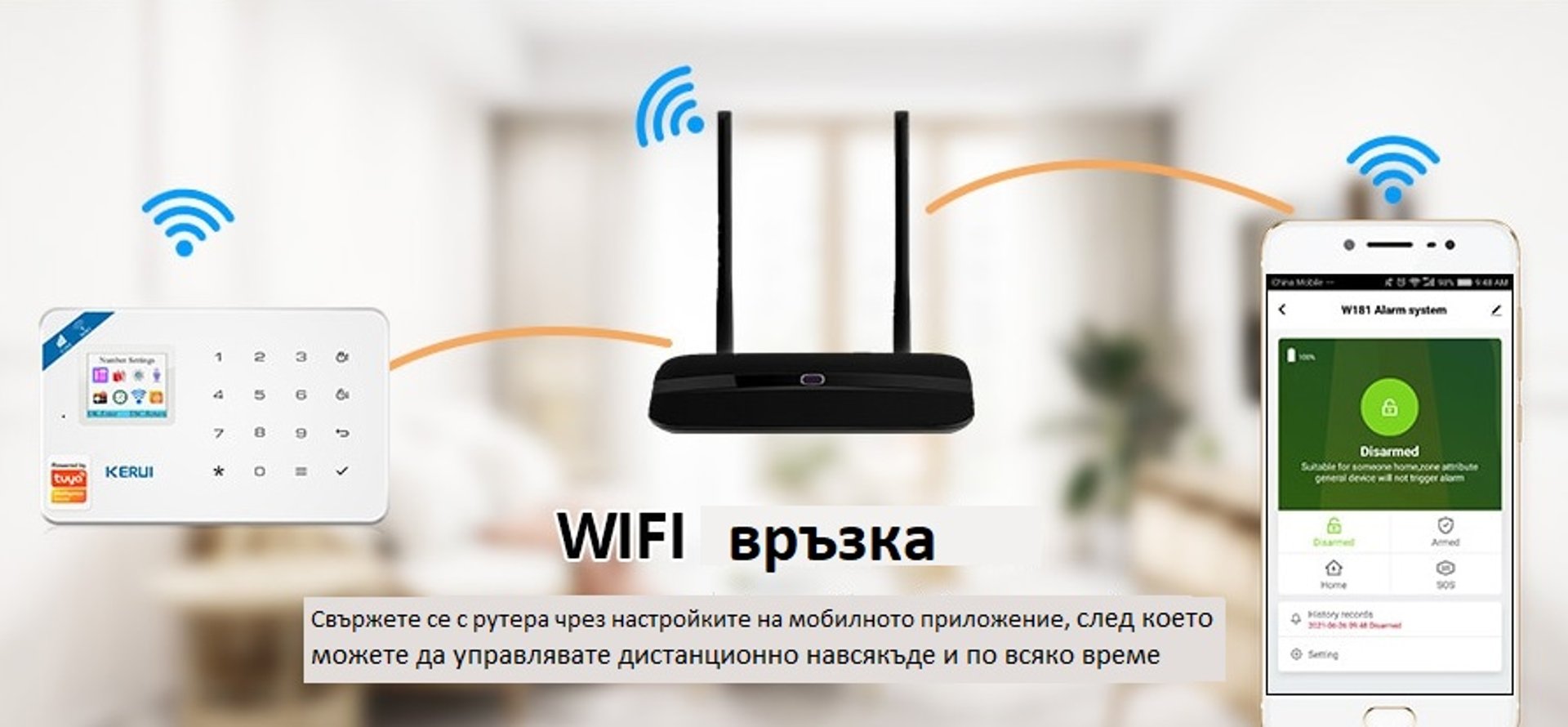 WiFi / GSM Smart Алармена система за дом, офис, предприятие