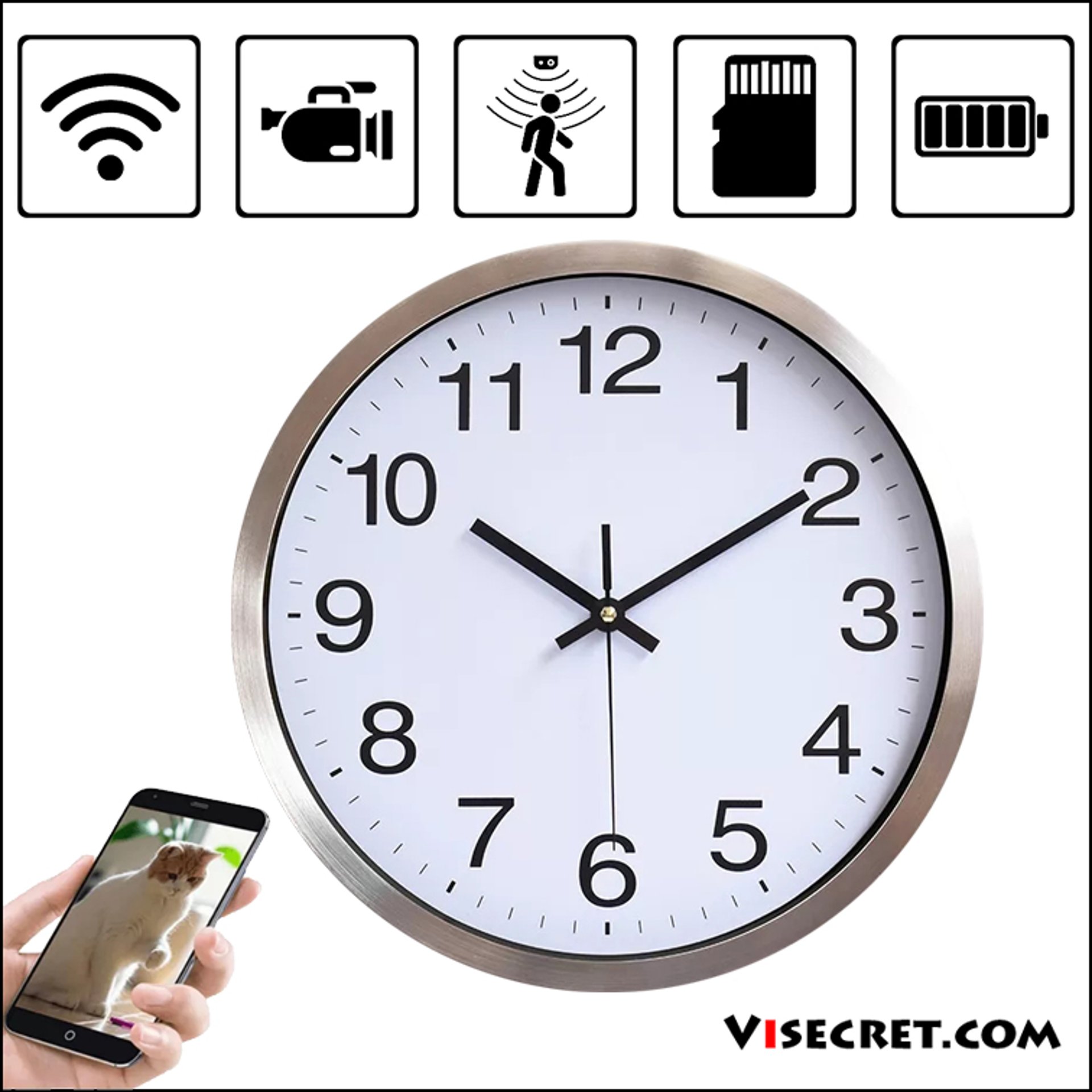 WiFi скрита камера в стенен часовник VISECRET