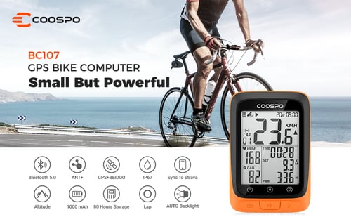 Coospo GPS вело- компютър с Bluetooth/ANT+