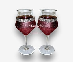 Двойка чаши за вино Розов блясък