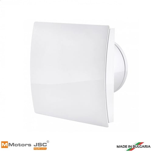 Бял мат 105 м3/ч Извито Стъкло Дизайнерски вентилатор MM-Р Ф100 с клапа, 220 VAC,13 W, 163х163x96 mm