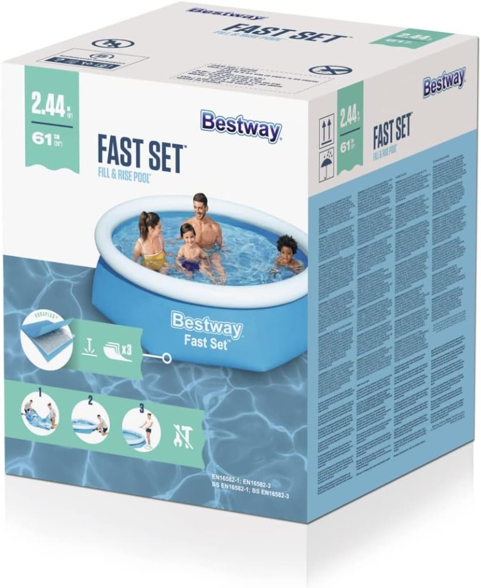 Басейн Bestway Fast Set, 2.44 м x 61 см, 1880 литра