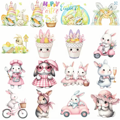 Великденски стикери със зайчета за декорация