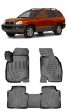 Гумени стелки RizLine съвместими с Hyundai Santa Fe 2000-2006