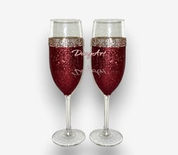 Двойка чаши за вино Червен блясък
