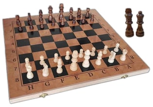 Шах и табла в дървена кутия 48см