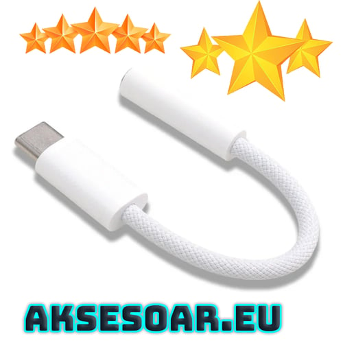 Преходник от USB C към 3,5 mm Aux аудио кабел за IPhone 15 Pro Max 15 Plus Адаптер за слушалки Аудио жак