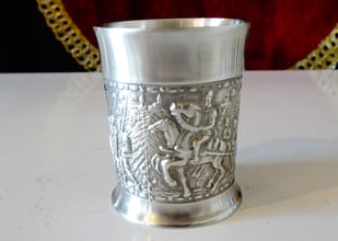 Чаша за ракия,шот от калай,средновековен поход.