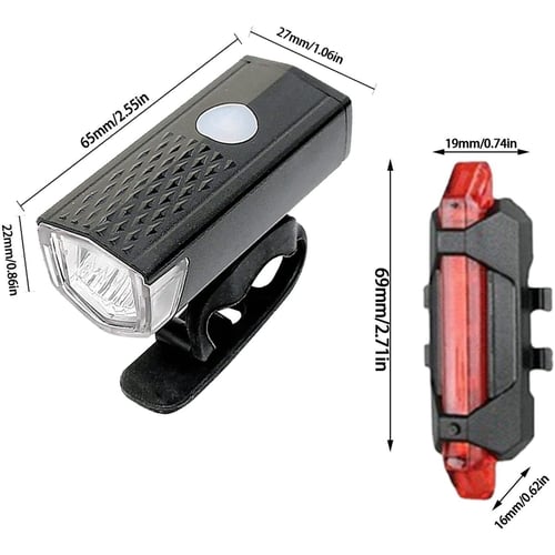 Комплект LED светлини за велосипед колело предна и задна, USB R-7188