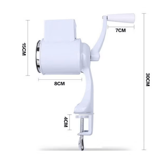 Ръчна мелничка за орехи и сирена , Метална ,Бяла